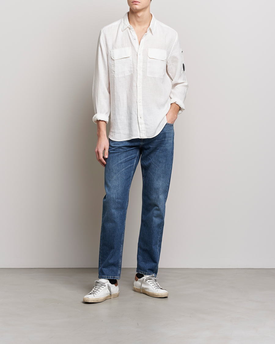 Herre | Skjorter | C.P. Company | Long Sleeve Linen Shirt White