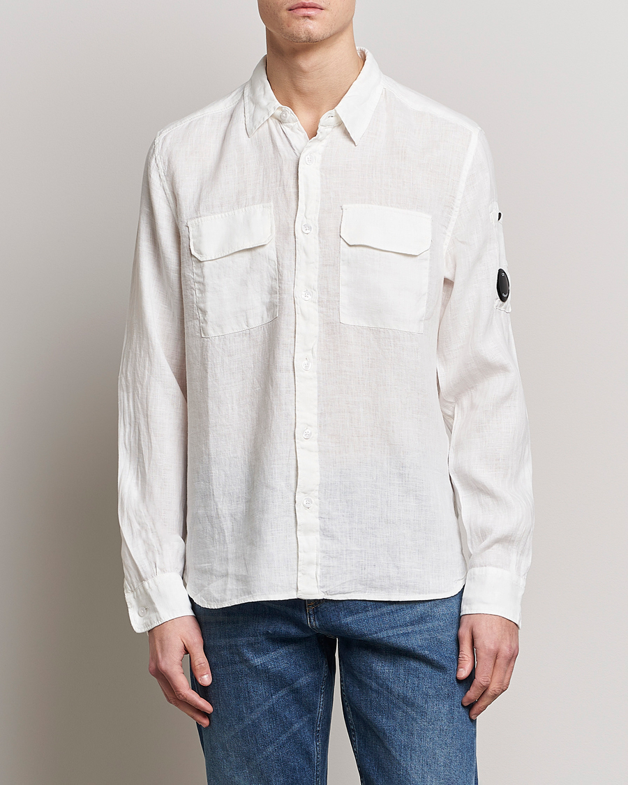 Herre | Skjorter | C.P. Company | Long Sleeve Linen Shirt White