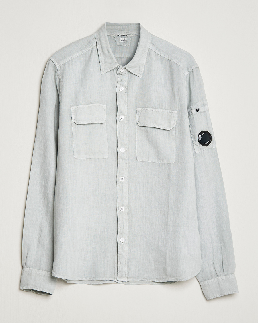 Herre | Skjorter | C.P. Company | Long Sleeve Linen Shirt Ocean