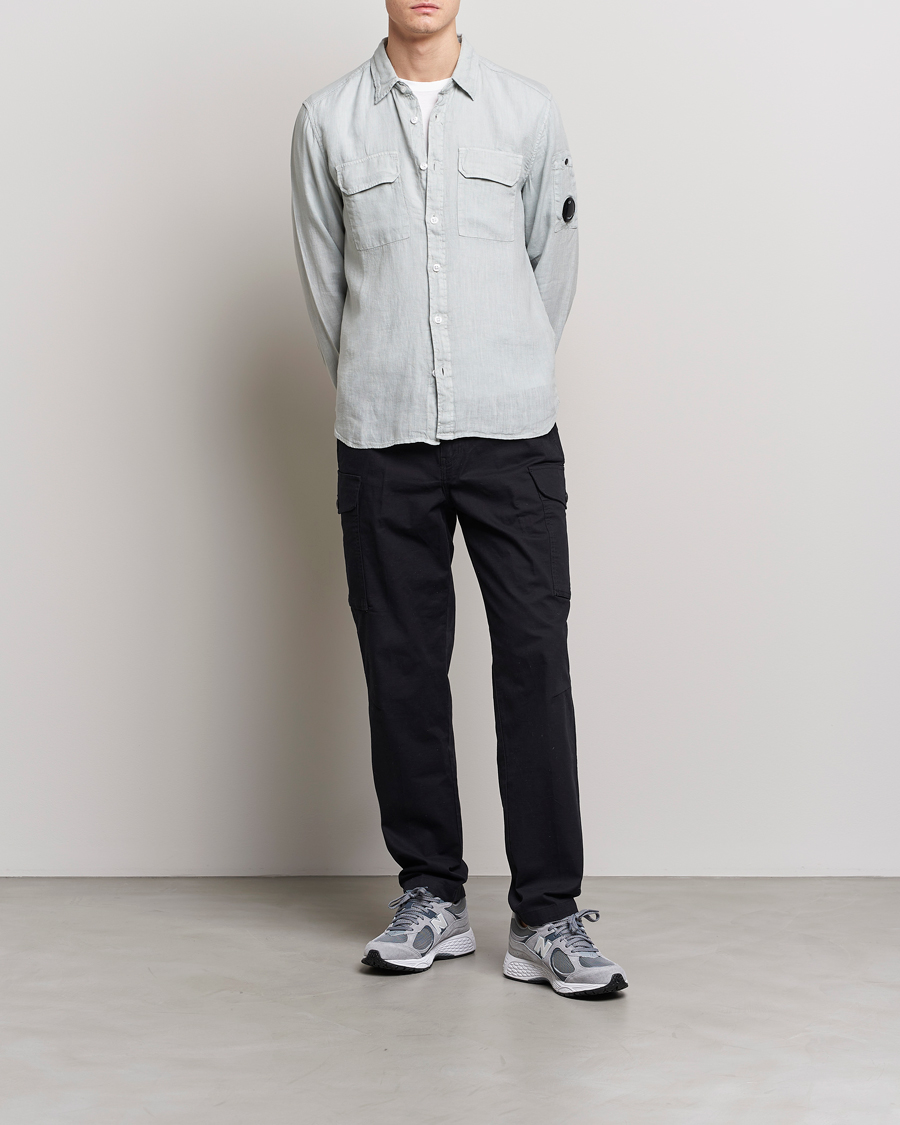 Herre | Skjorter | C.P. Company | Long Sleeve Linen Shirt Ocean