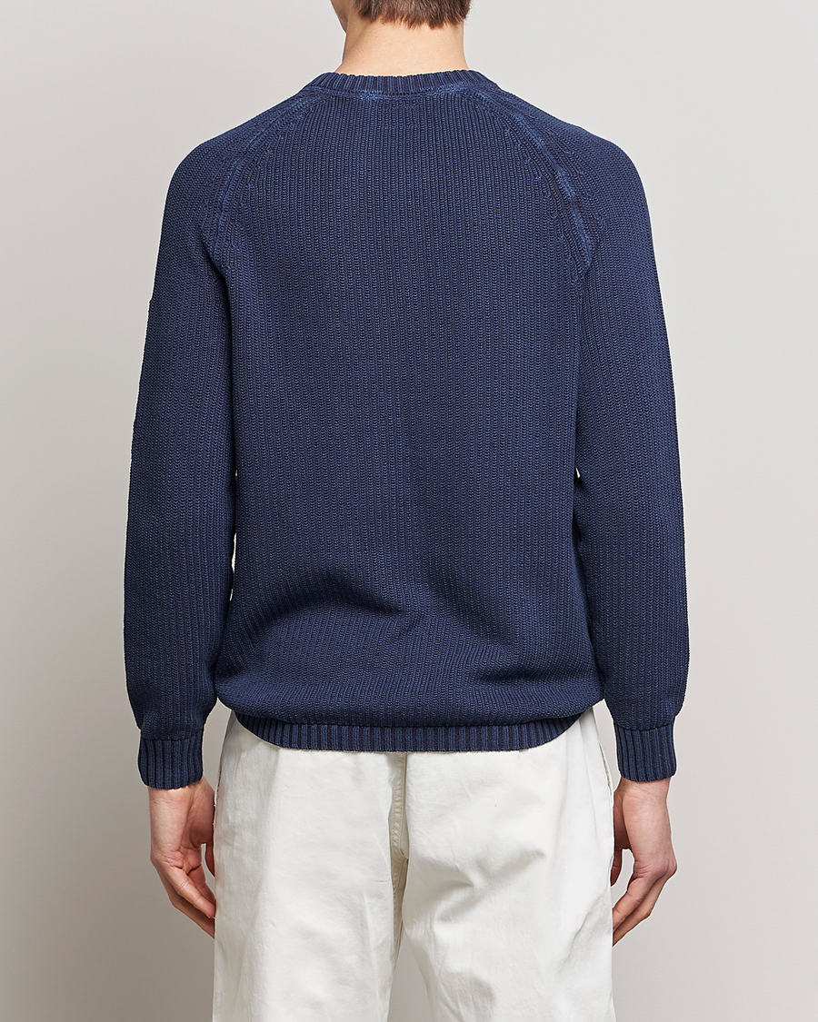Herre | Gensere | C.P. Company | Cotton Crepe Special Dyed Knitted Crewneck Navy