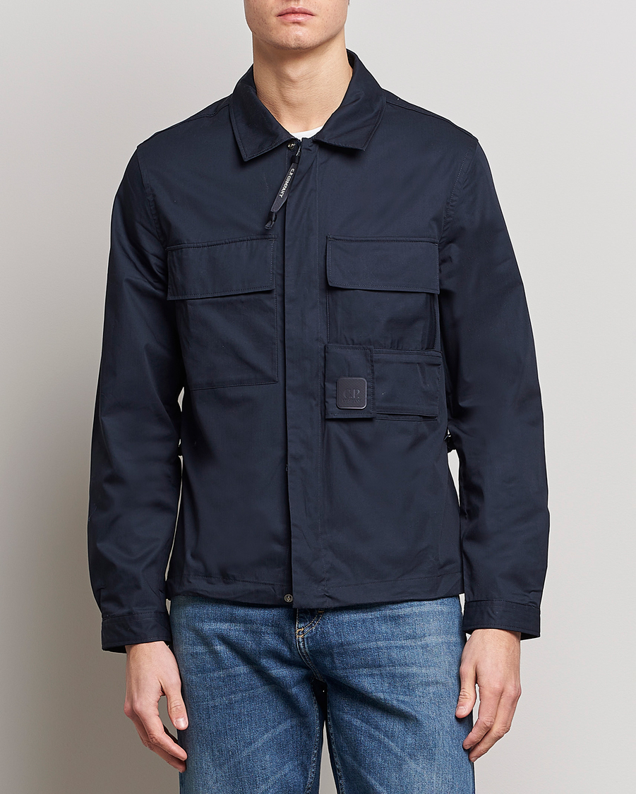 Herre | Overshirts | C.P. Company | Metropolis Cotton Gabardine Overshirt Navy