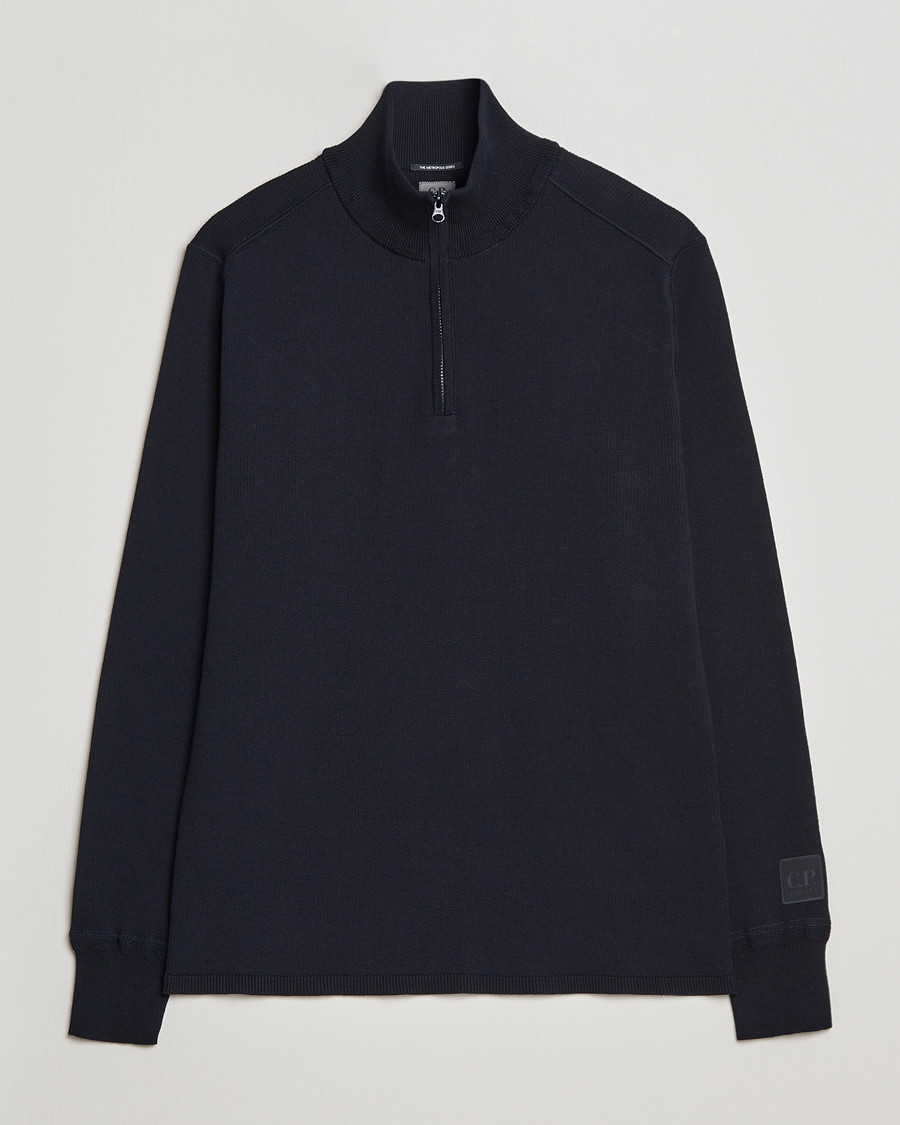 Herre | Gensere | C.P. Company | Metropolis Cotton Crepe Half Zip Navy