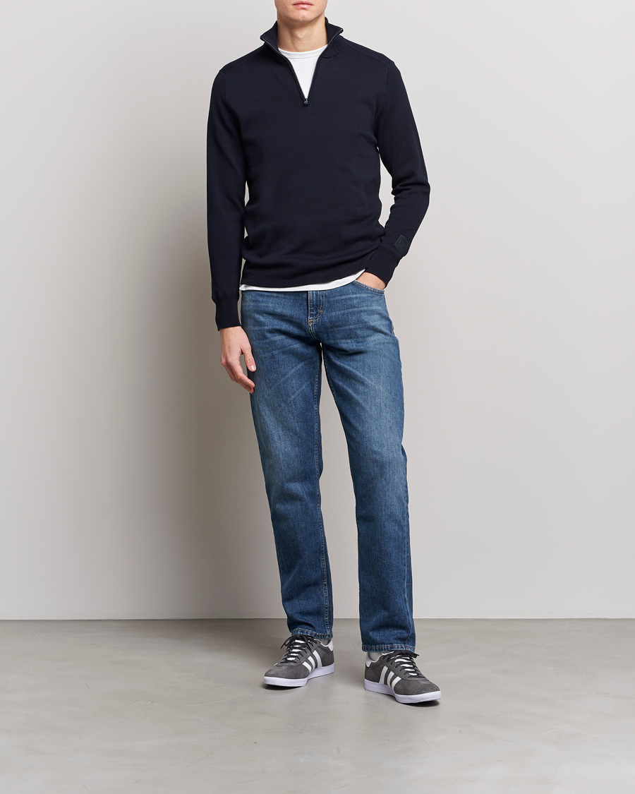 Herre | Gensere | C.P. Company | Metropolis Cotton Crepe Half Zip Navy