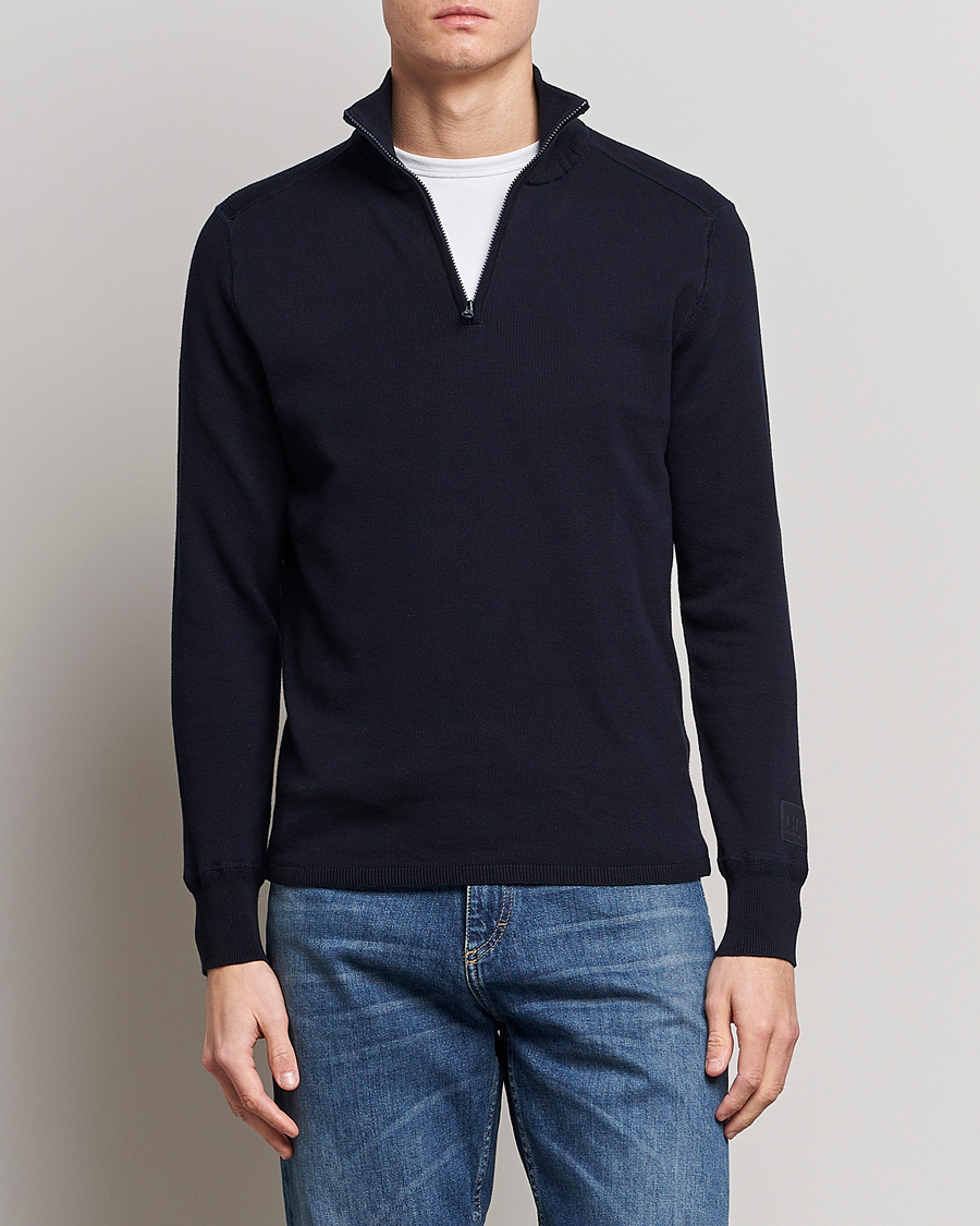 Herre | Gensere | C.P. Company | Metropolis Cotton Crepe Half Zip Navy