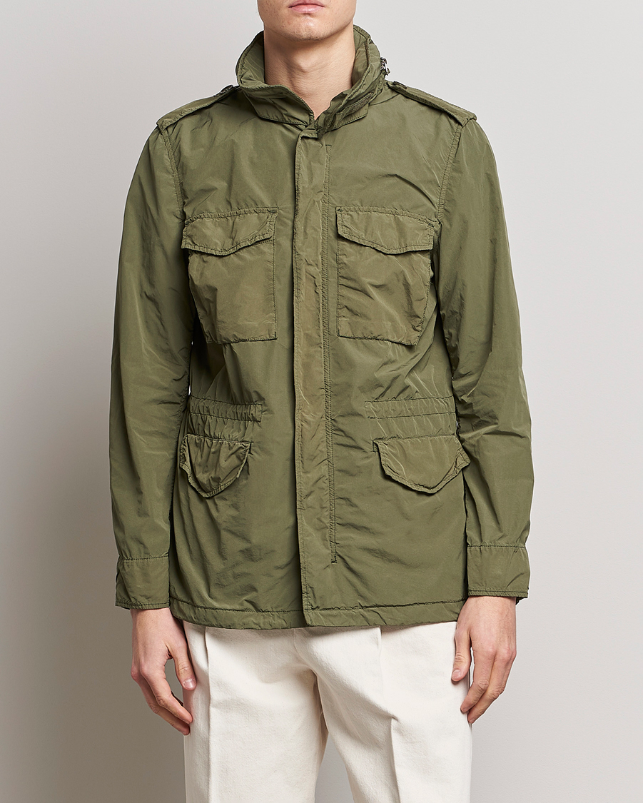 Herre | Italian Department | Aspesi | Giubotto Garment Dyed Field Jacket Army Green