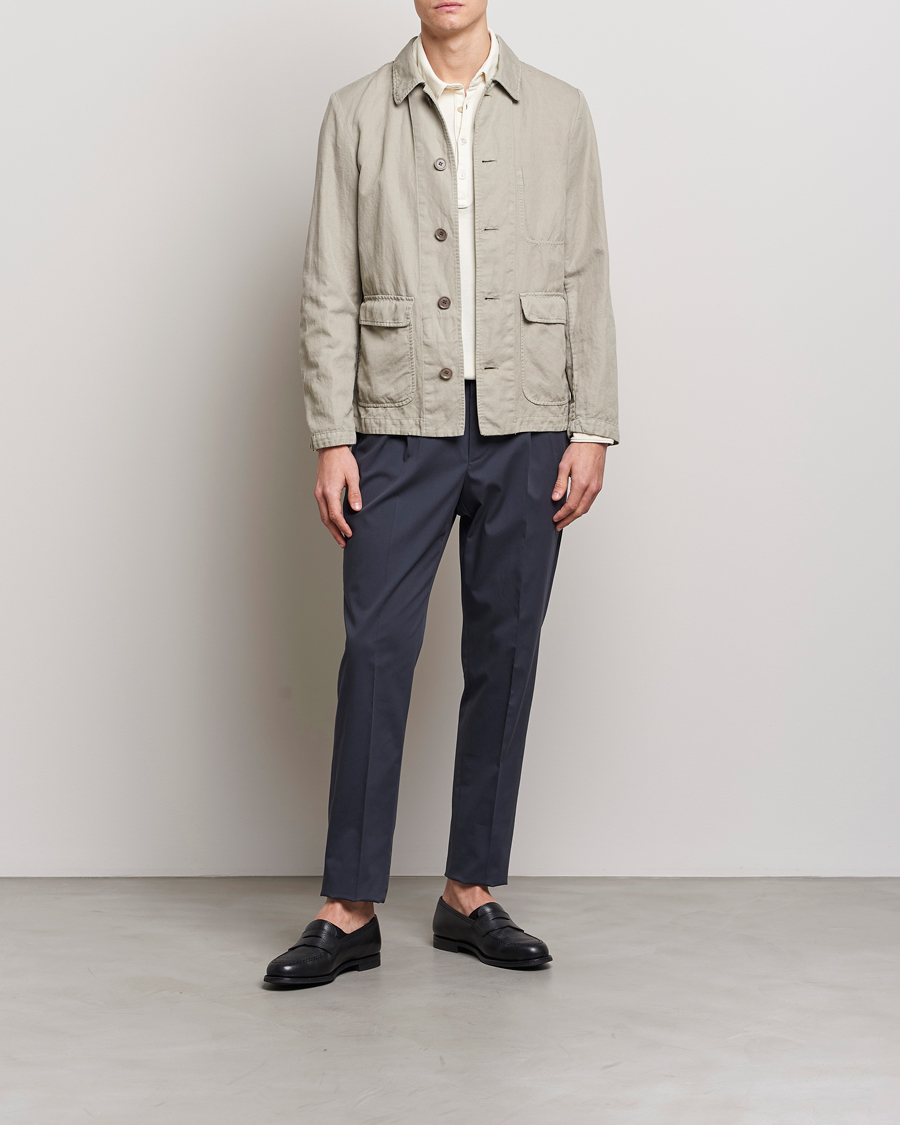 Herre | Jakker | Aspesi | Tadao Cotton/Linen Shirt Jacket Khaki