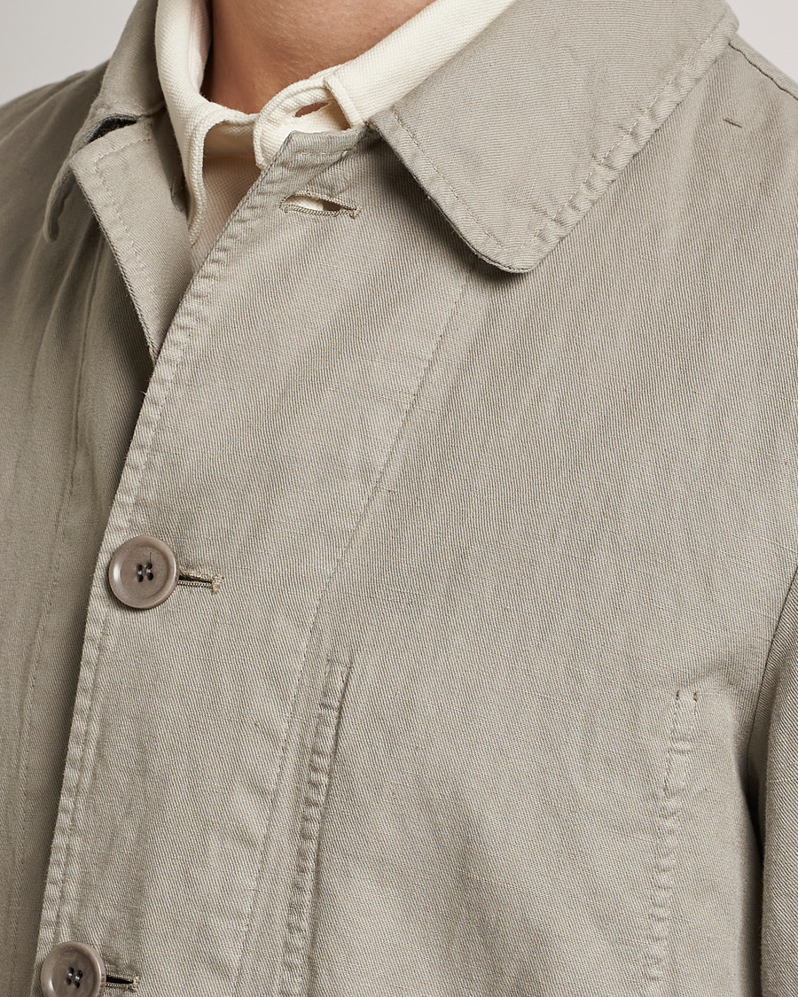 Herre | Jakker | Aspesi | Tadao Cotton/Linen Shirt Jacket Khaki