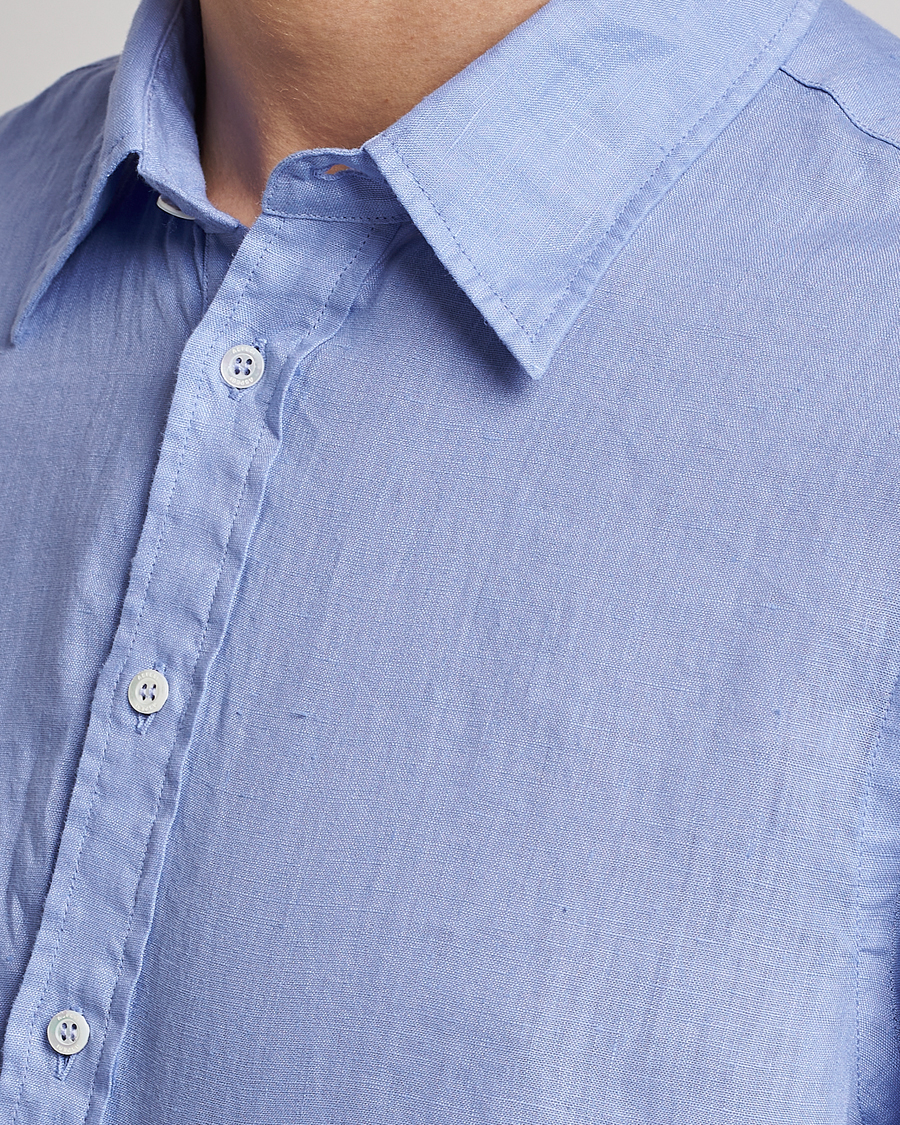 Herre | Skjorter | Aspesi | Linen Popover Shirt Light Blue