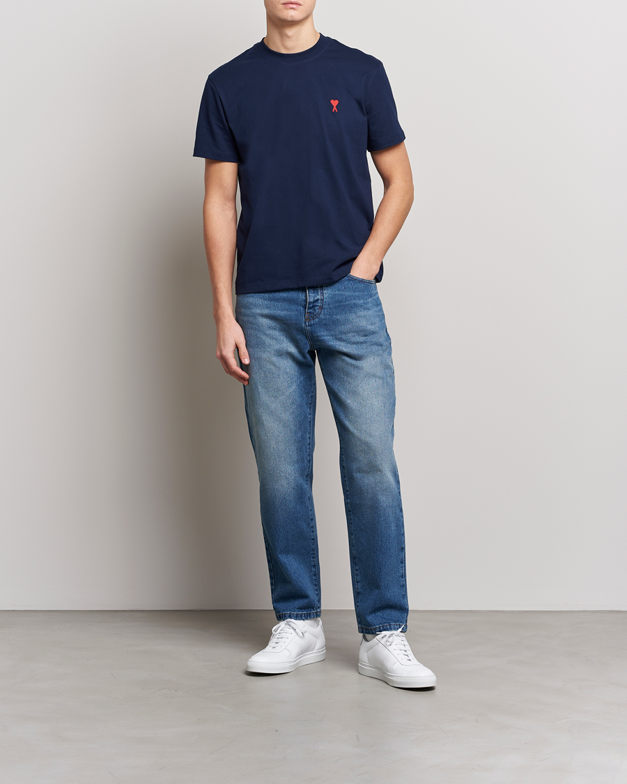 Herre | T-Shirts | AMI | Heart Logo T-Shirt Navy