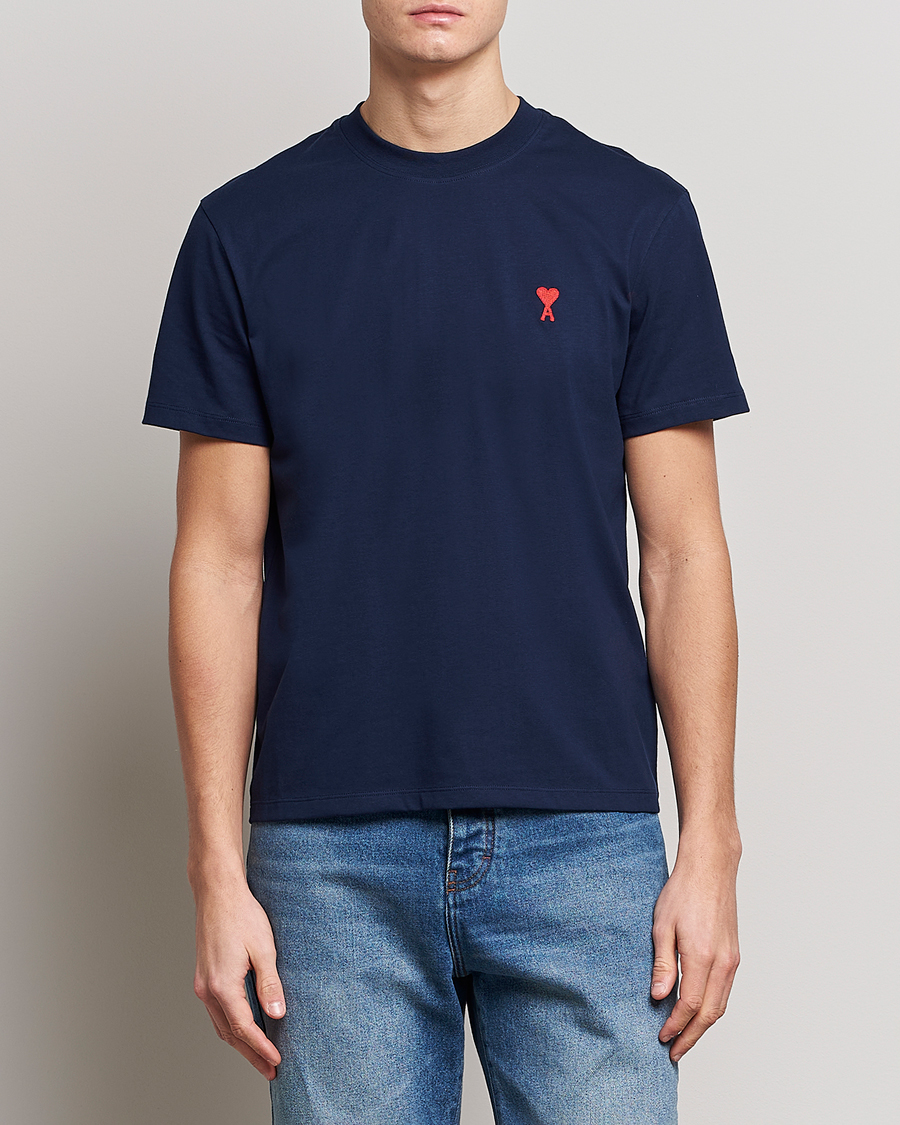 Herre | | AMI | Heart Logo T-Shirt Navy