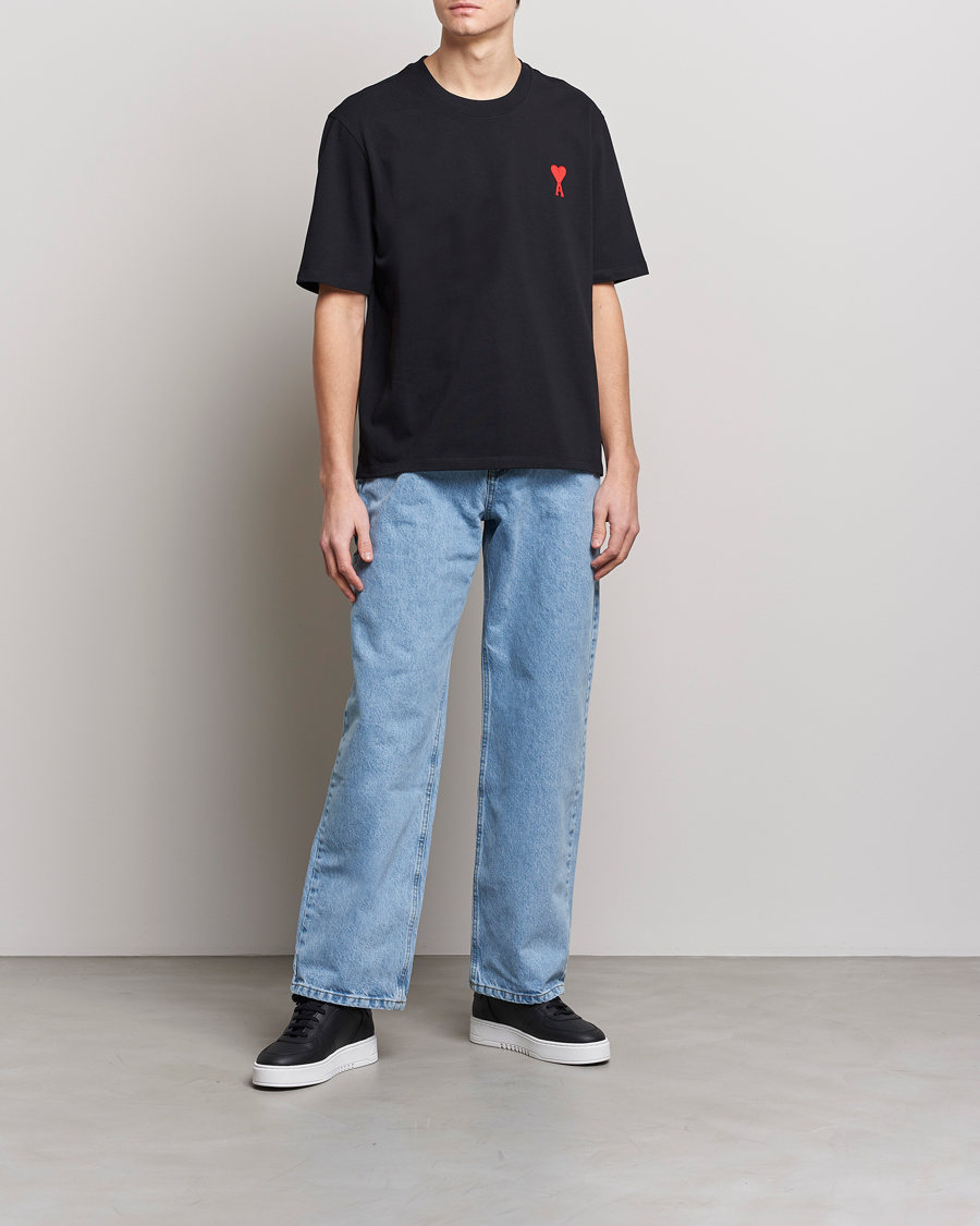 Herre | T-Shirts | AMI | Big Heart Short Sleeve T-Shirt Black