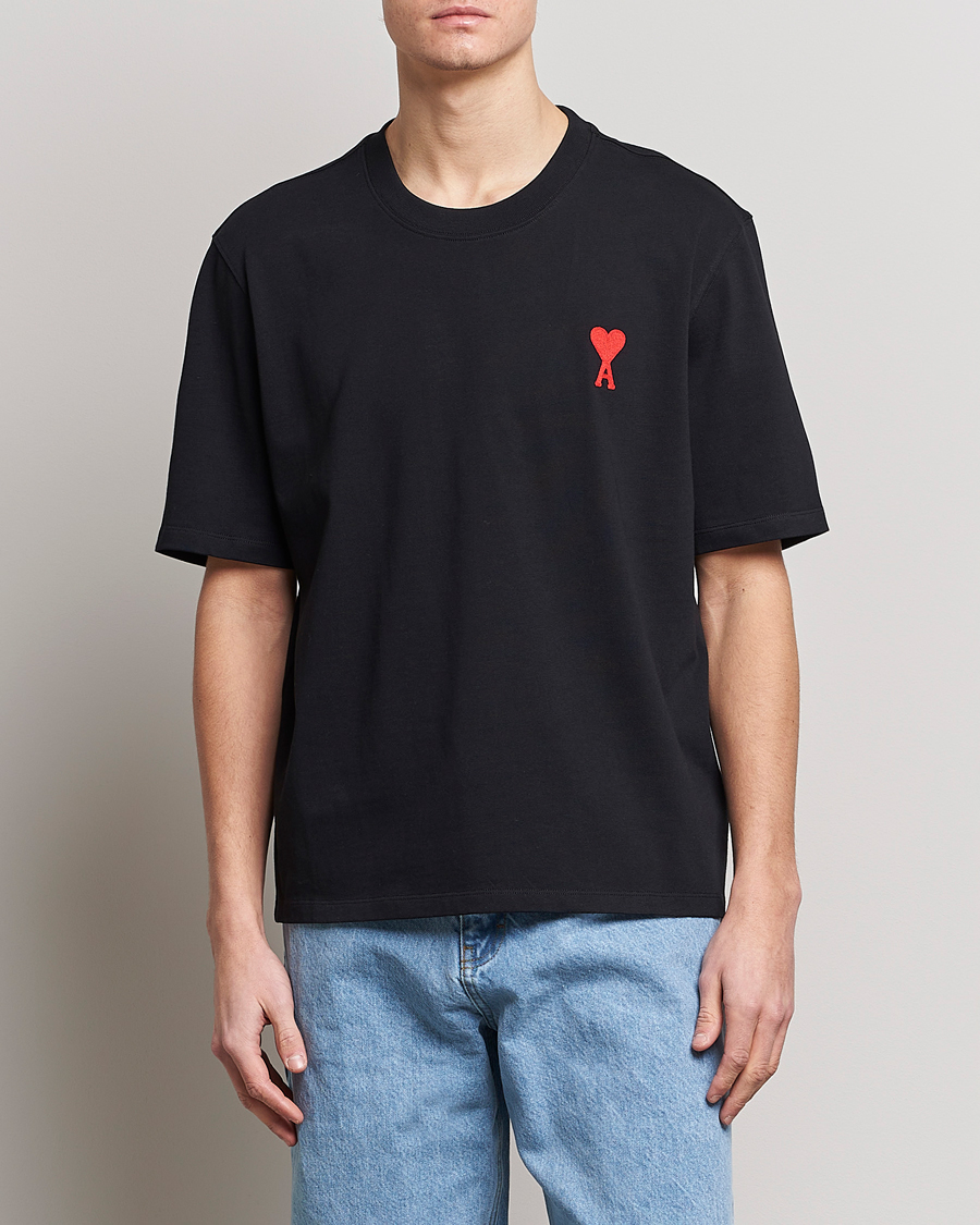 Herre |  | AMI | Big Heart Short Sleeve T-Shirt Black