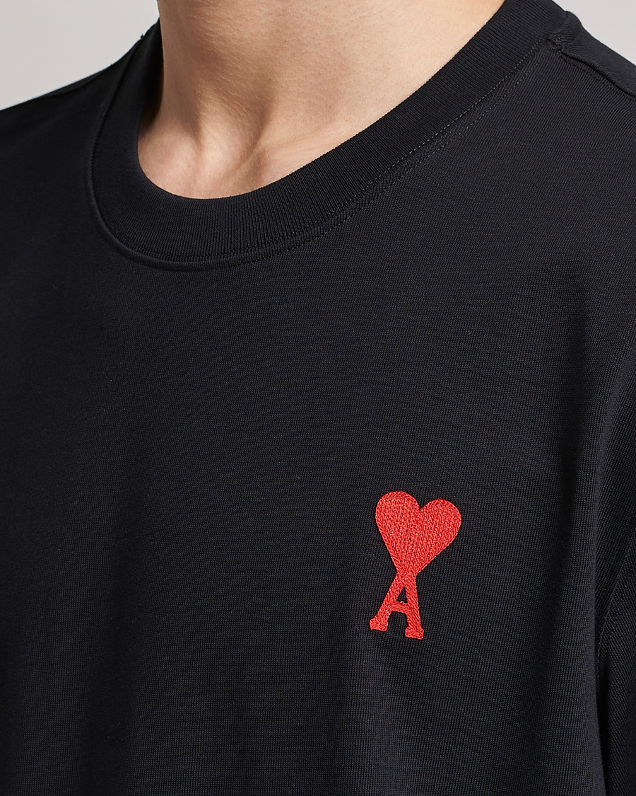 Herre | T-Shirts | AMI | Big Heart Short Sleeve T-Shirt Black