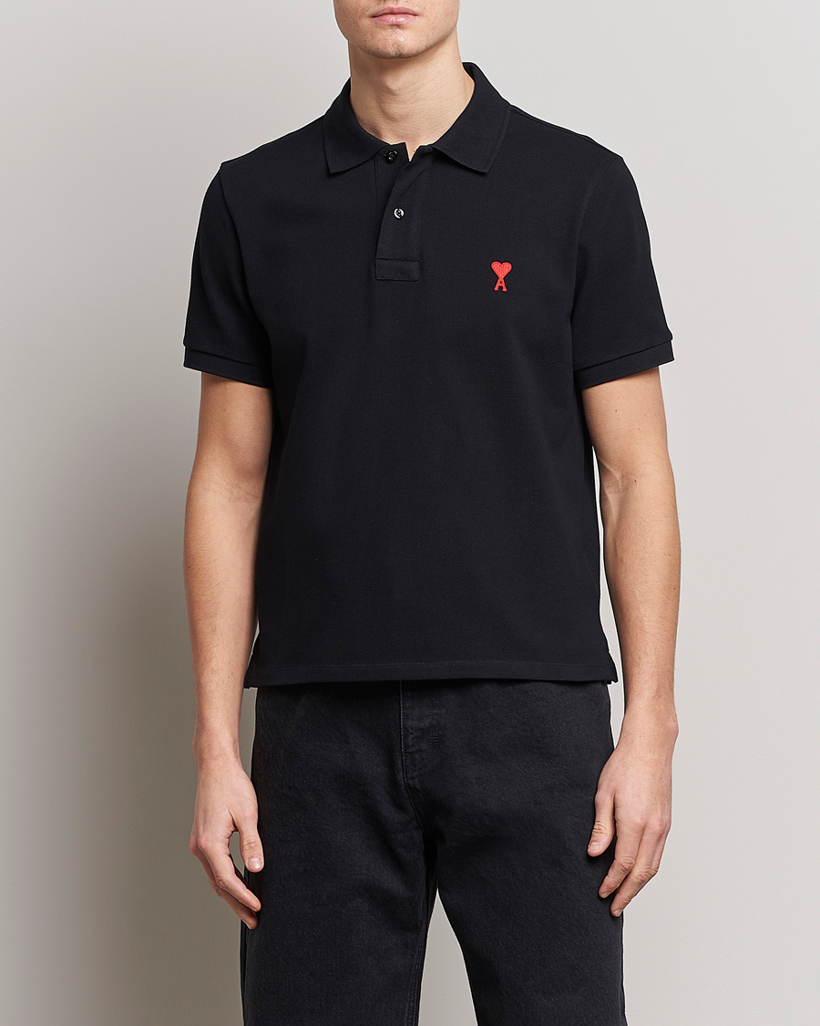 Herre | Pikéer | AMI | Heart Logo Piquet Polo Black
