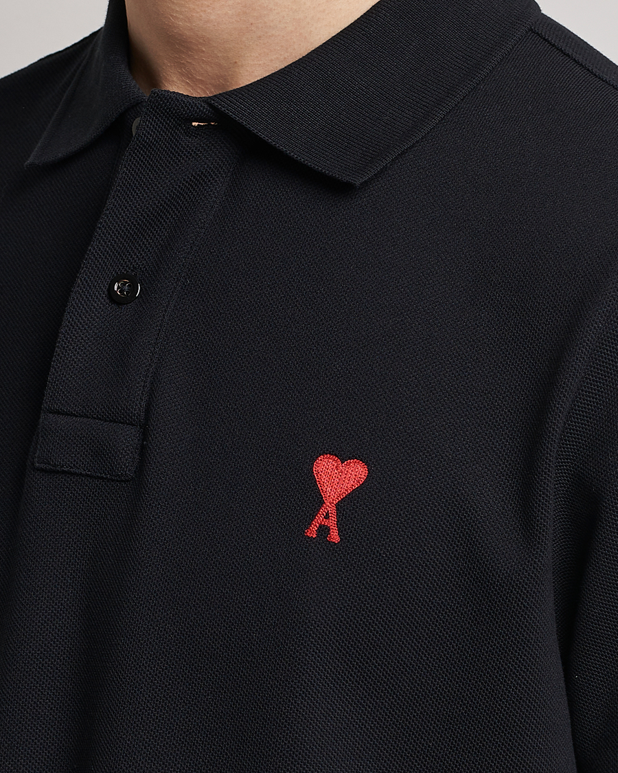 Herre | Pikéer | AMI | Heart Logo Piquet Polo Black