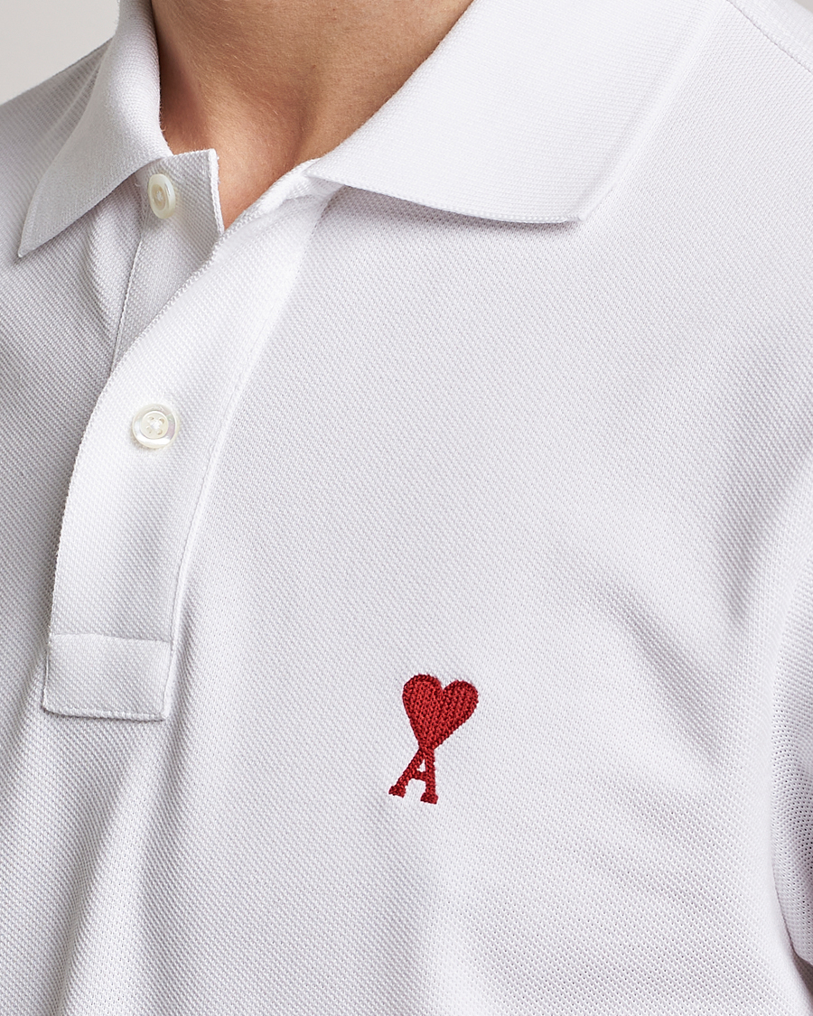 Herre | Pikéer | AMI | Heart Logo Piquet Polo White