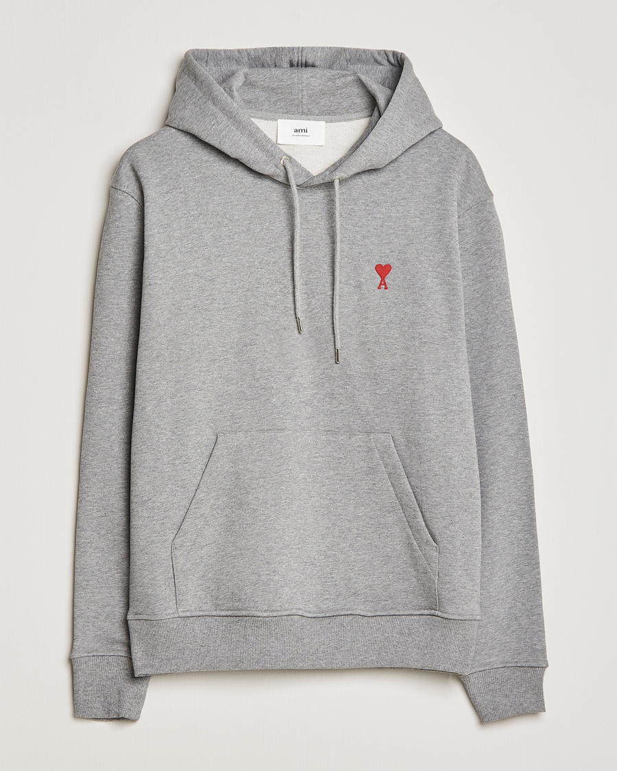 Herre | Gensere | AMI | Heart Logo Hoodie Heather Grey