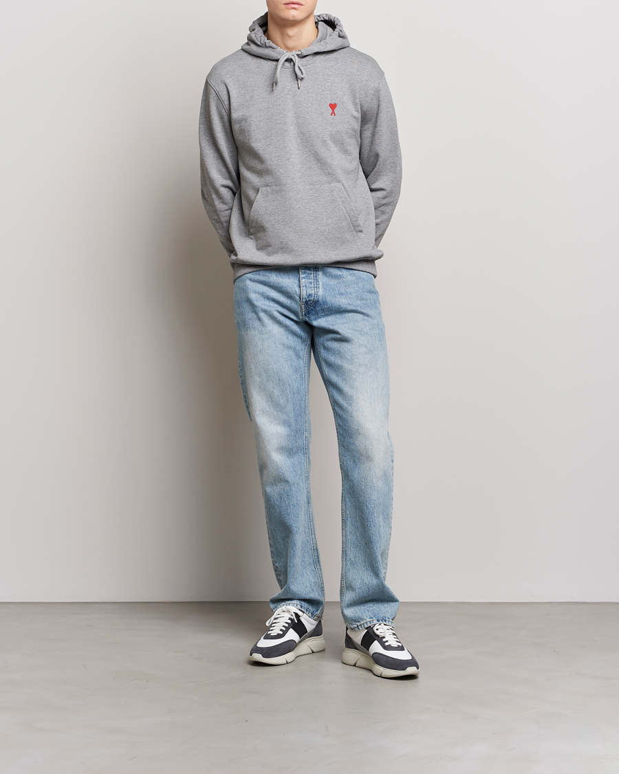 Herre | Gensere | AMI | Heart Logo Hoodie Heather Grey
