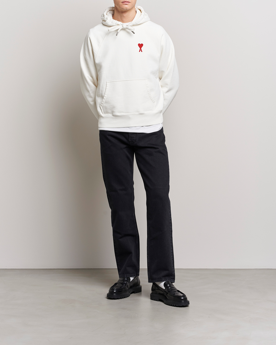 Herre | Gensere | AMI | Big Heart Logo Hoodie Natural White
