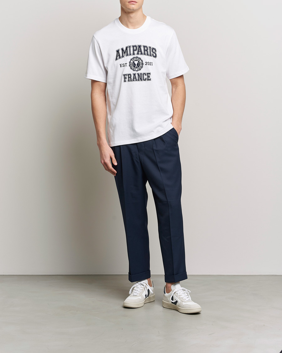 Herre | Bukser | AMI | Wool Carrot Fit Trousers Navy