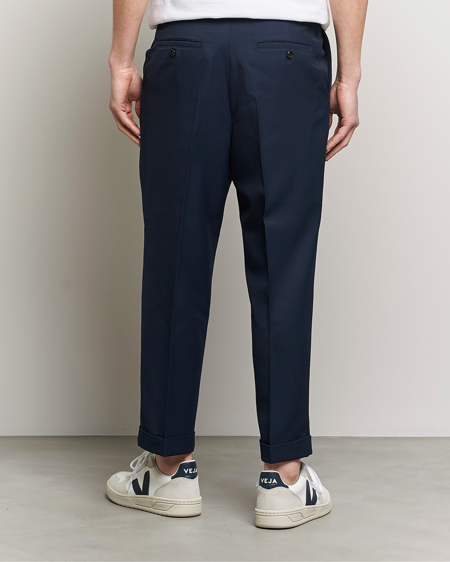 Herre | Bukser | AMI | Wool Carrot Fit Trousers Navy