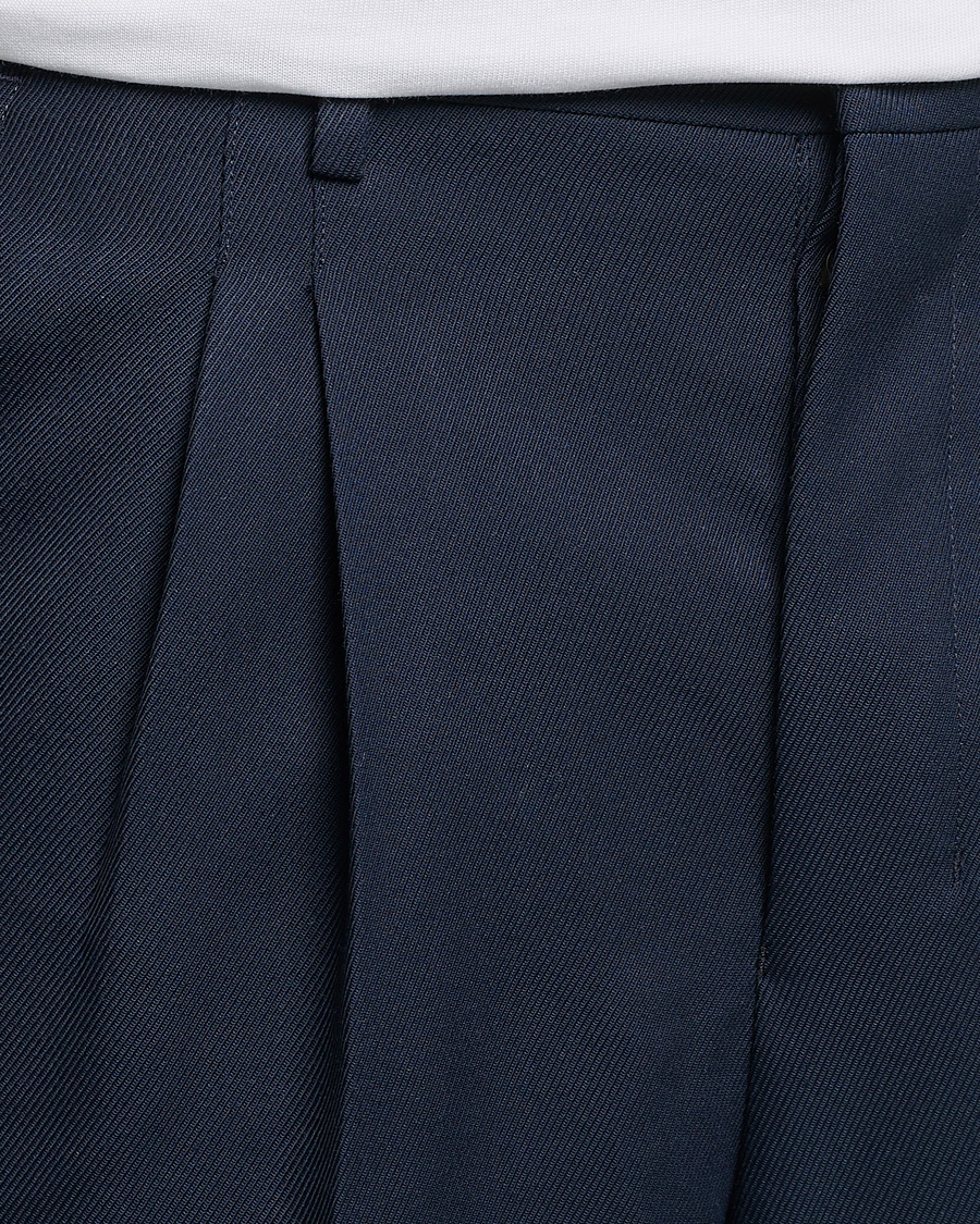 Herre | Bukser | AMI | Wool Carrot Fit Trousers Navy