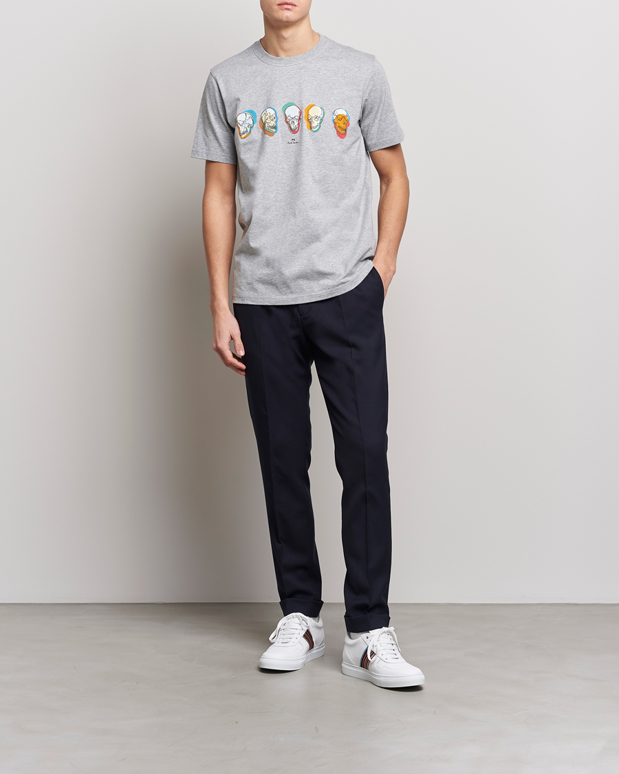 Herre | T-Shirts | PS Paul Smith | Organic Cotton Skull T-Shirt Grey