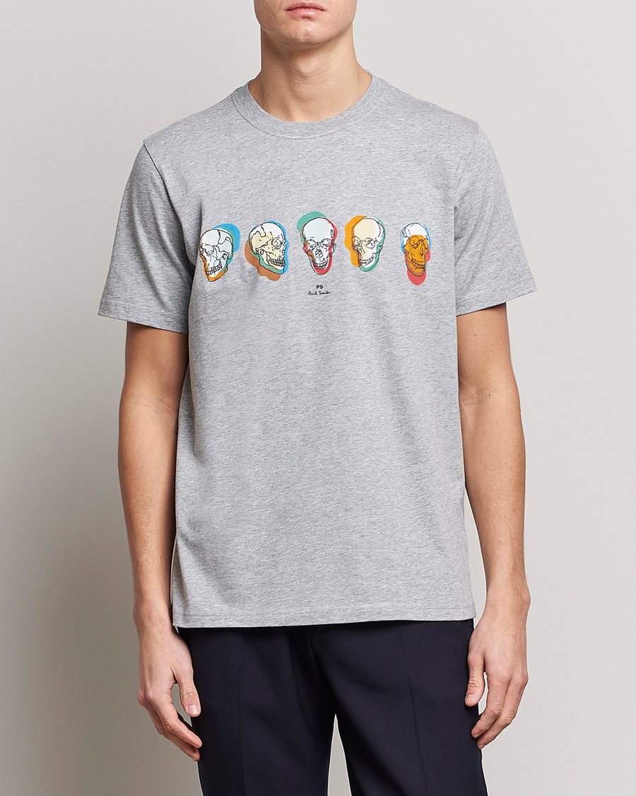 Herre | T-Shirts | PS Paul Smith | Organic Cotton Skull T-Shirt Grey