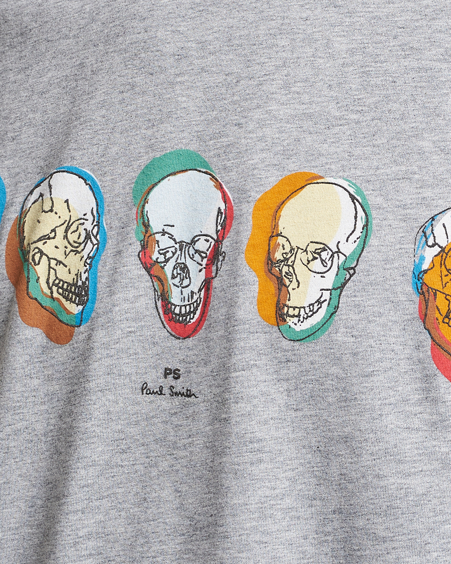 Herre | T-Shirts | PS Paul Smith | Organic Cotton Skull T-Shirt Grey