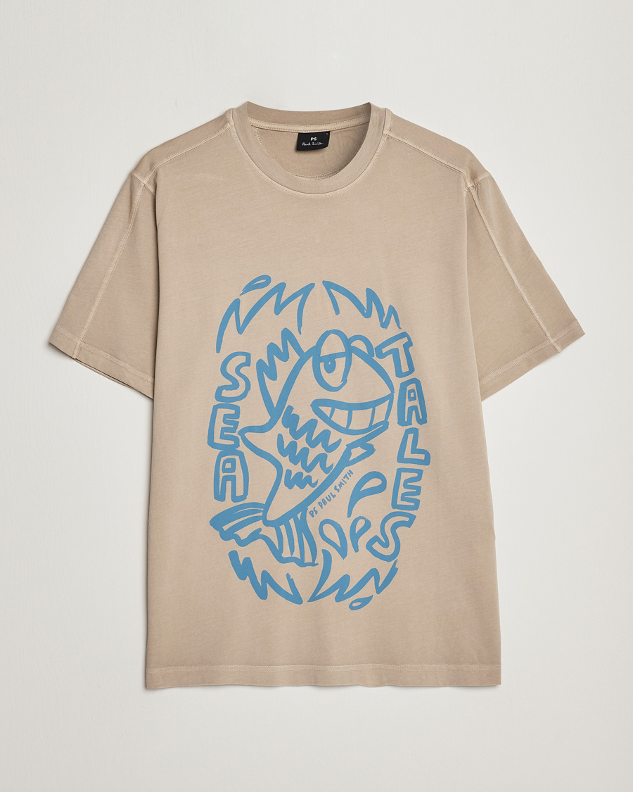 Herre | T-Shirts | PS Paul Smith | Organic Cotton Sea Tales T-Shirt Grey