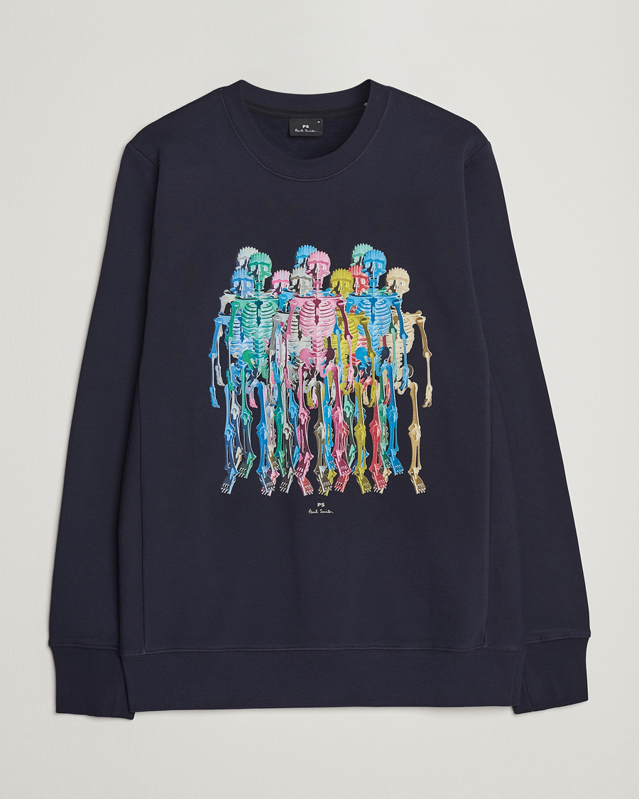 Herre | Gensere | PS Paul Smith | Organic Cotton Skeleton Sweatshirt Blue