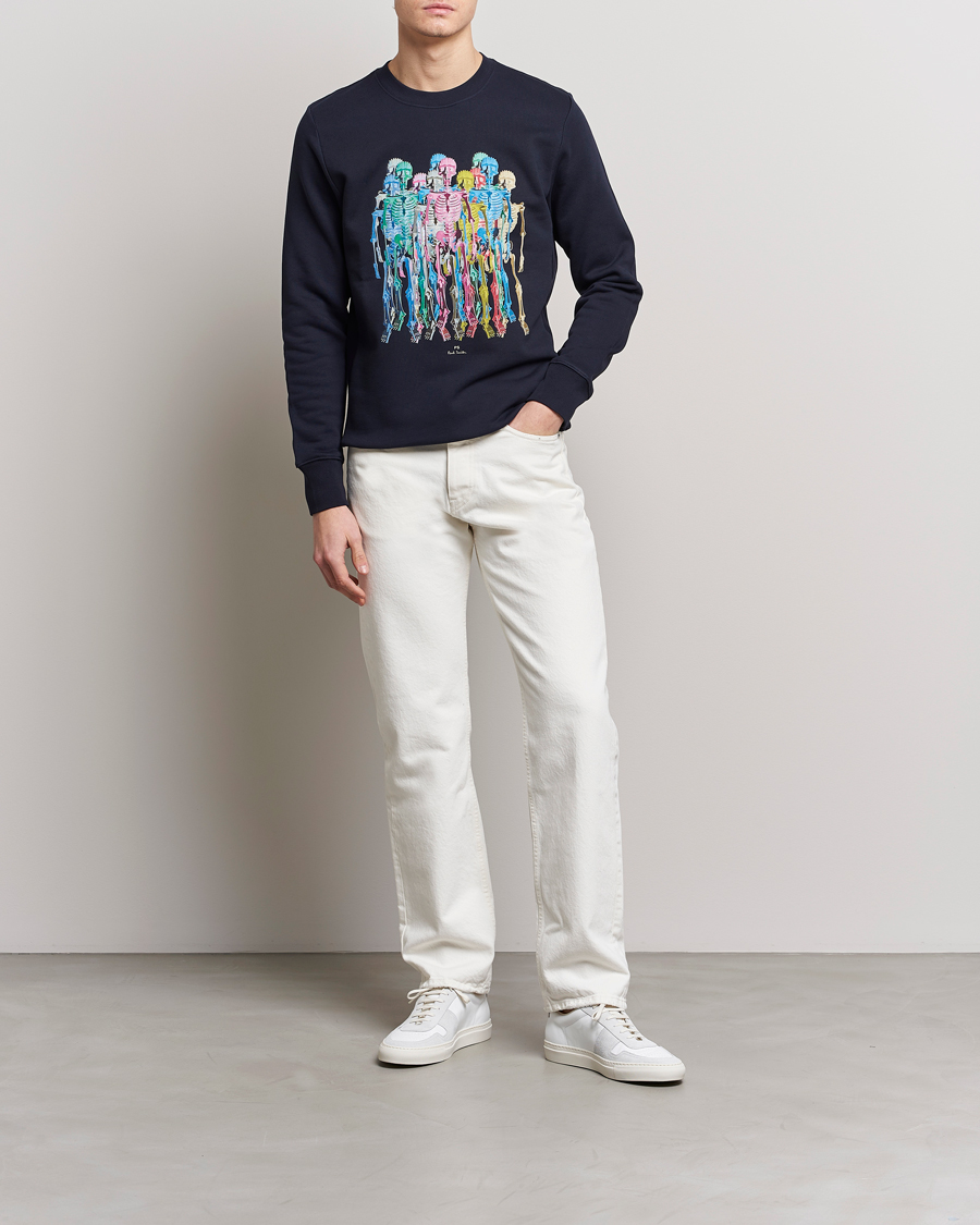 Herre | Gensere | PS Paul Smith | Organic Cotton Skeleton Sweatshirt Blue