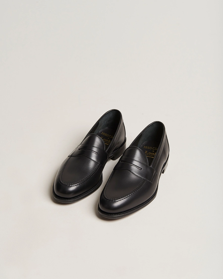 Herre | Håndlagde sko | Loake 1880 | Hornbeam Eco Penny Loafer Black Calf