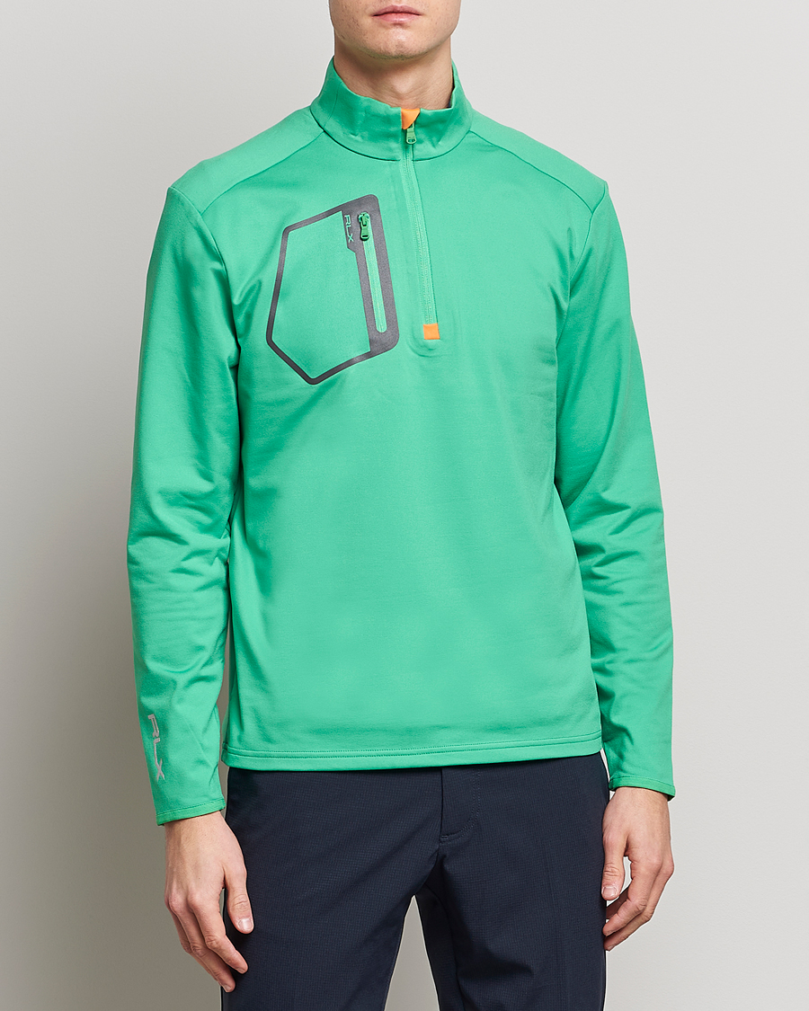 Herre | Sport | RLX Ralph Lauren | Luxury Jersey Half Zip Vineyard Green