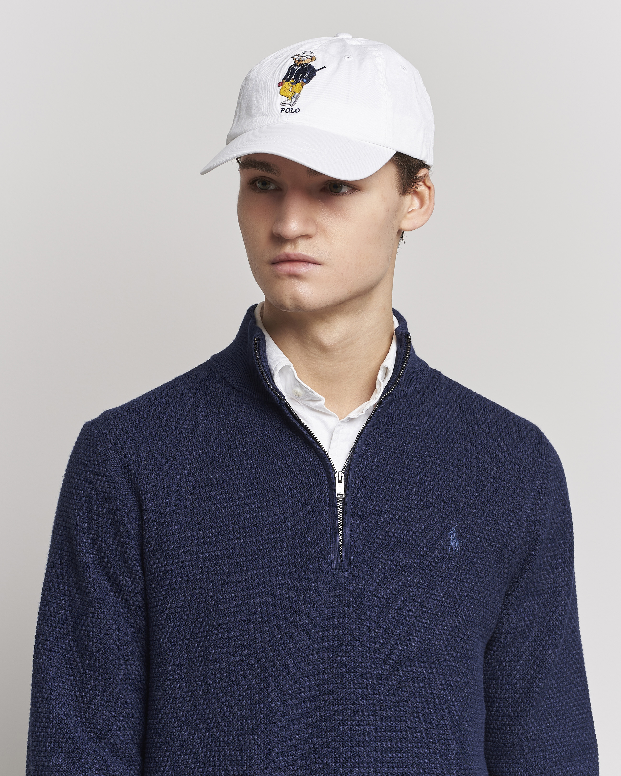 Herre | Bear Golf Cap Ceramic White | Polo Ralph Lauren Golf | Bear Golf Cap Ceramic White