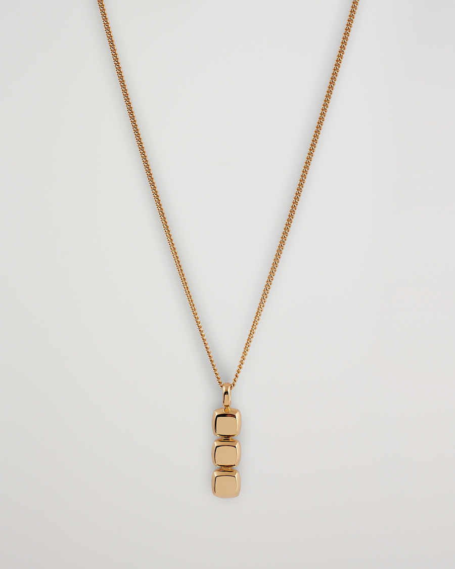 Herre | Tom Wood Mini Cushion Pendant Necklace Gold | Tom Wood | Mini Cushion Pendant Necklace Gold
