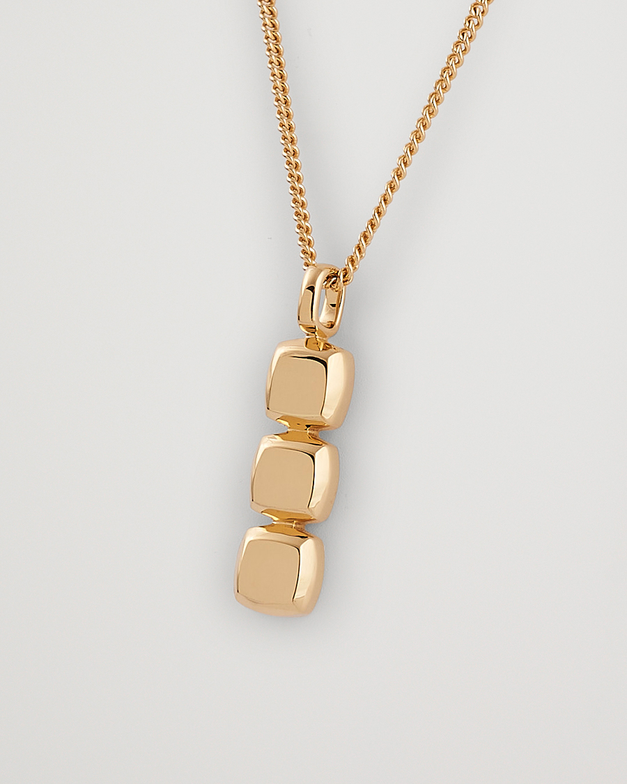 Herre | Tom Wood Mini Cushion Pendant Necklace Gold | Tom Wood | Mini Cushion Pendant Necklace Gold