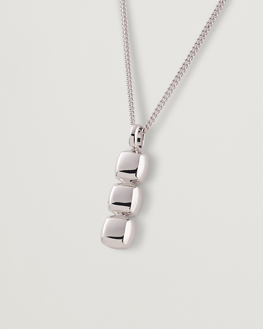 Herre | Tom Wood Mini Cushion Pendant Necklace Silver | Tom Wood | Mini Cushion Pendant Necklace Silver