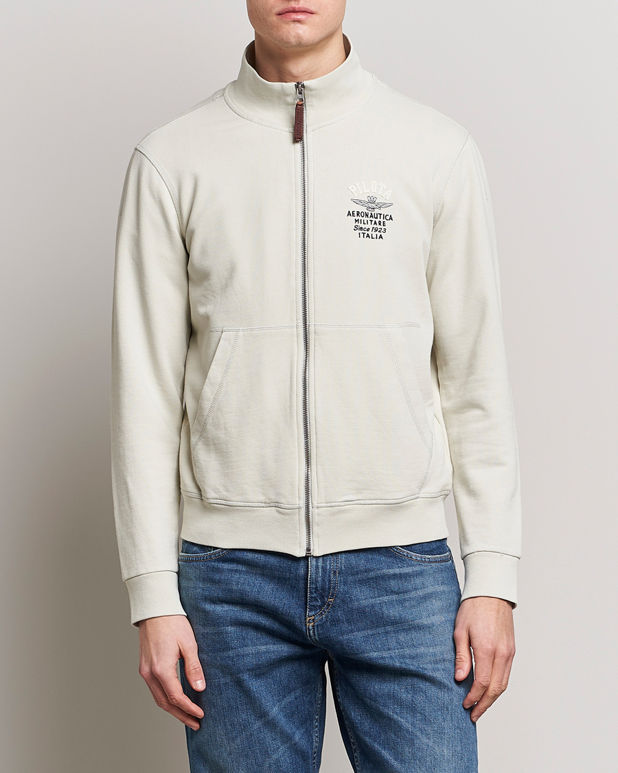 Herre |  | Aeronautica Militare | Full Zip Sweater Ice