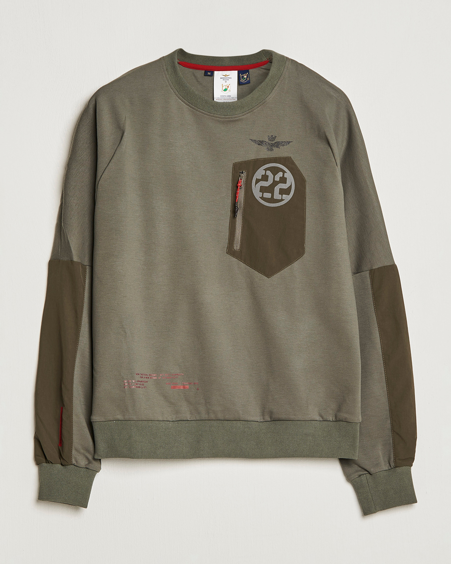 Herre | Gensere | Aeronautica Militare | Felpa Girocollo Zip Sweater Dark Green