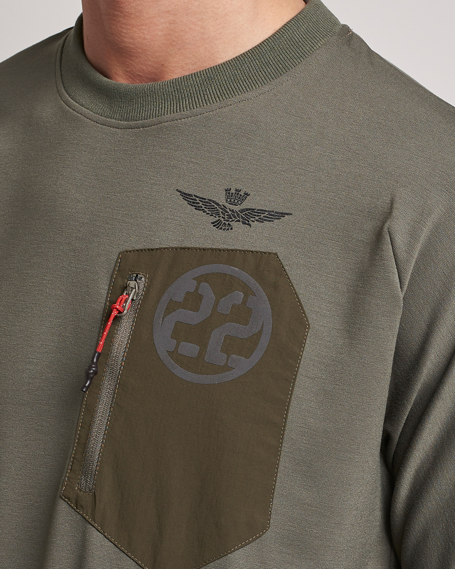 Herre | Gensere | Aeronautica Militare | Felpa Girocollo Zip Sweater Dark Green