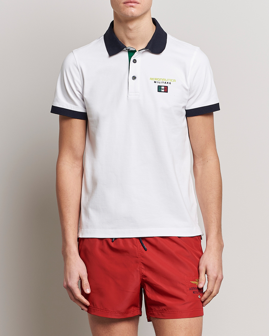 Herre |  | Aeronautica Militare | Stretch Cotton Polo Off White