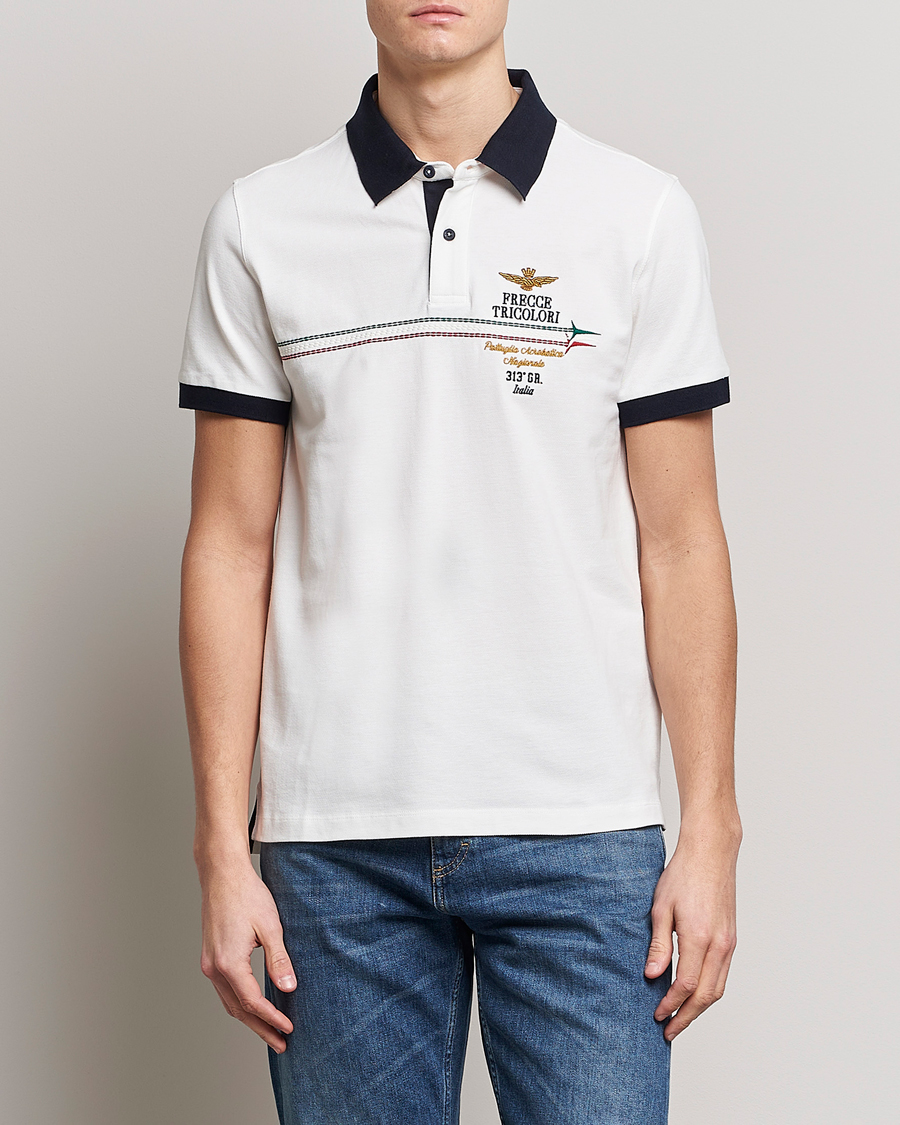 Herre |  | Aeronautica Militare | Contrast Collor Polo Off White