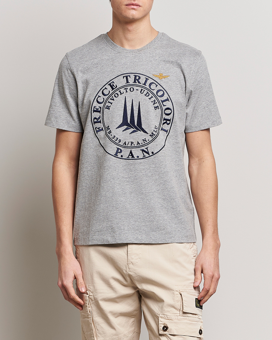 Herre | | Aeronautica Militare | Tricolor T-Shirt Melange Grey