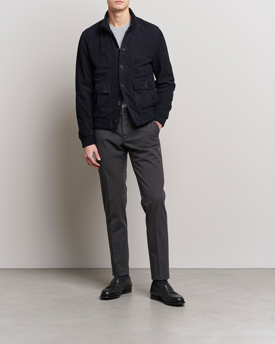 Herre | Jakker | Valstar | Valstarino Suede Jacket Navy