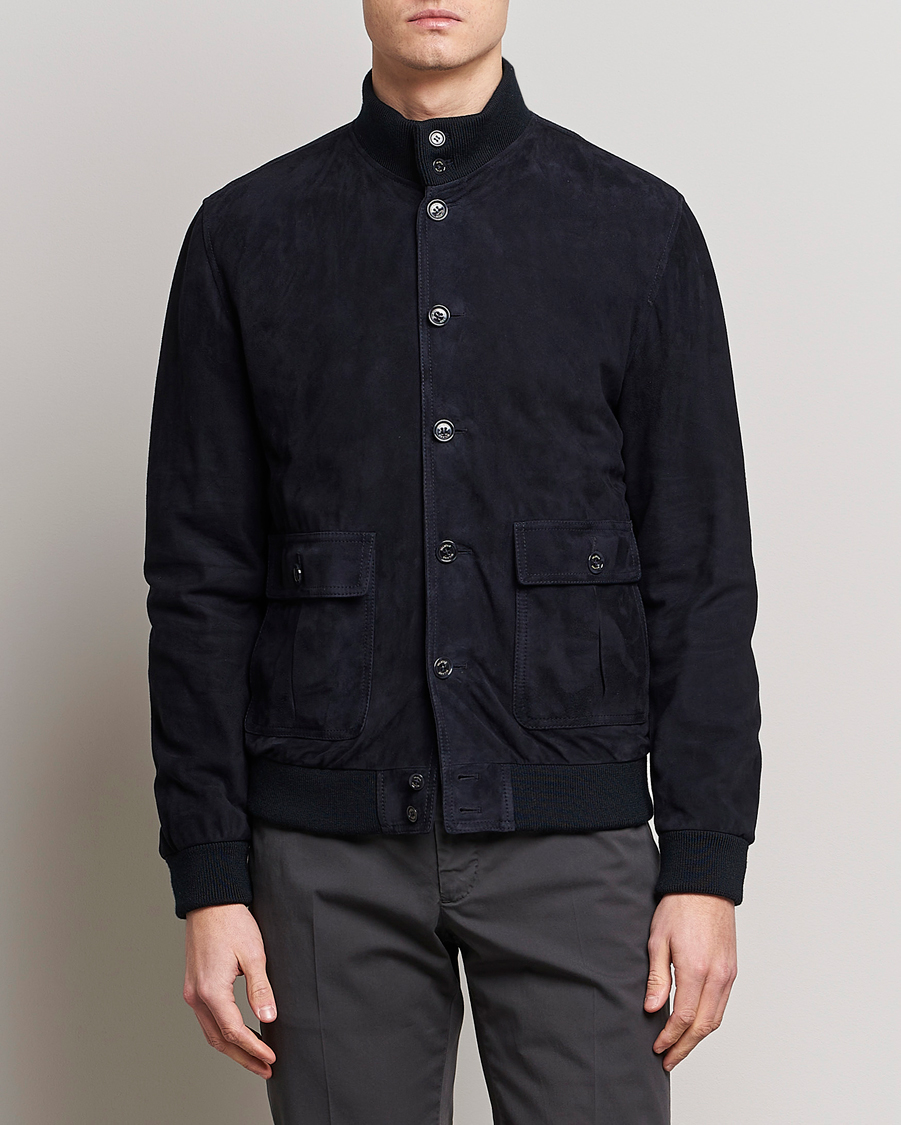 Herre | Jakker | Valstar | Valstarino Suede Jacket Navy