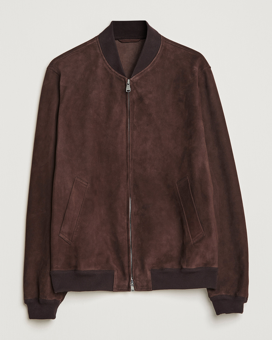 Herre | Jakker | Valstar | Suede Bomber Jacket Dark Brown