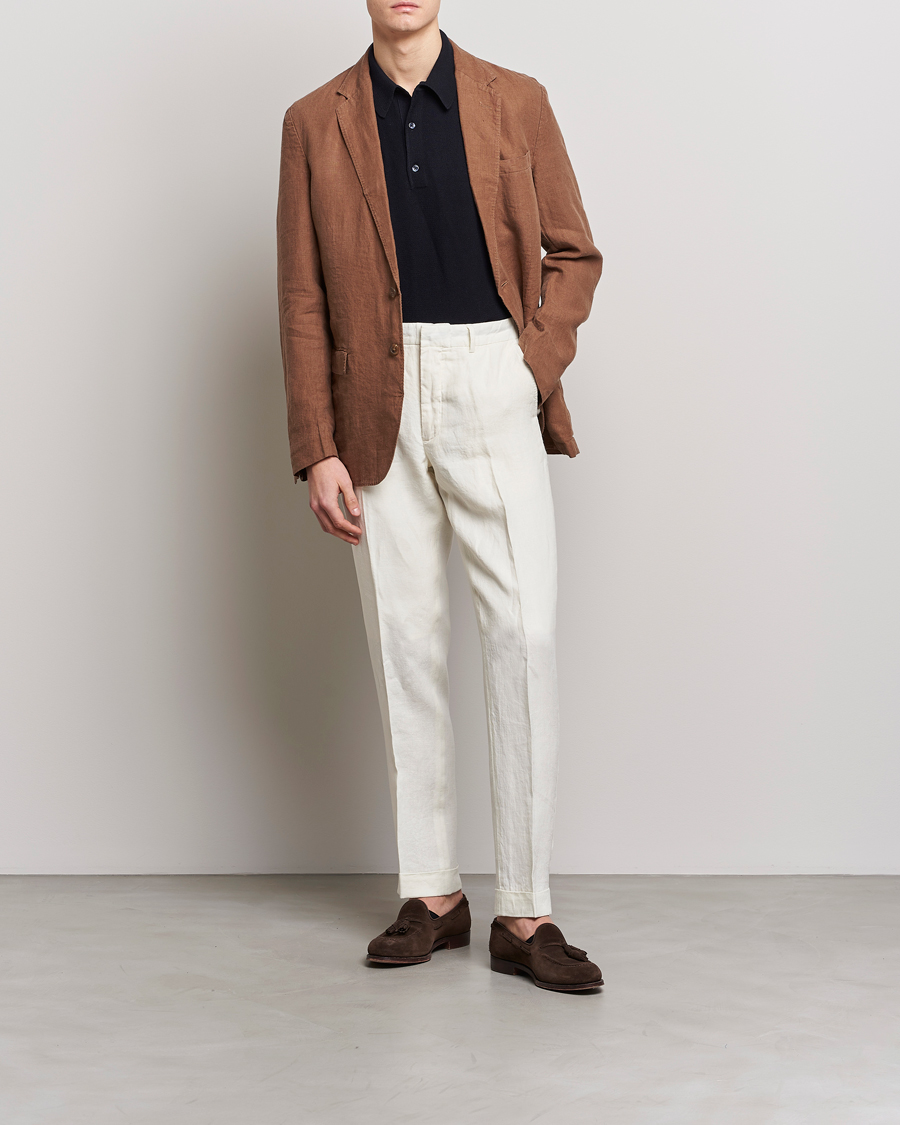 Herre | Bukser | Polo Ralph Lauren | Linen Pleated Trousers Cream