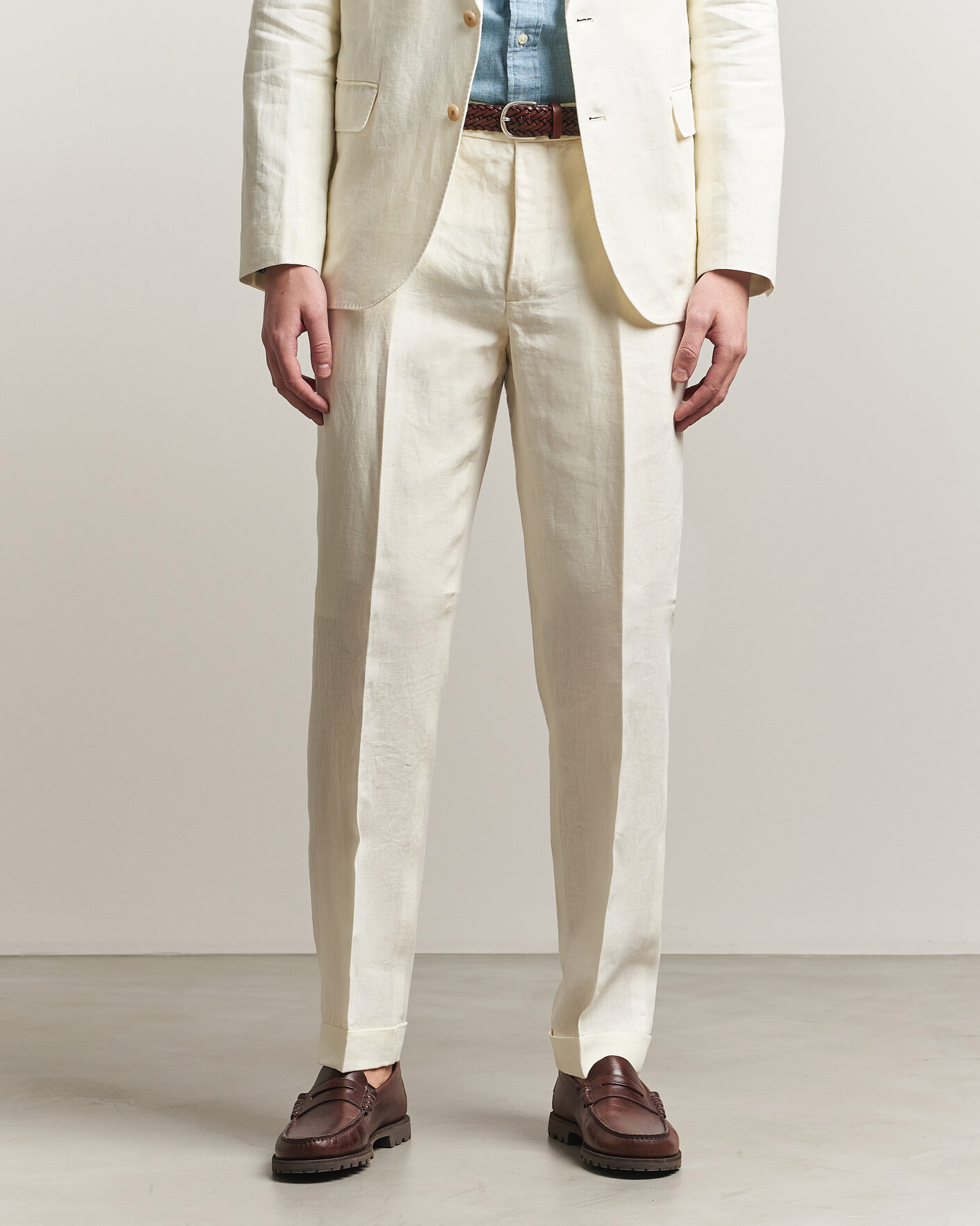 Herre | Bukser | Polo Ralph Lauren | Linen Pleated Trousers Cream